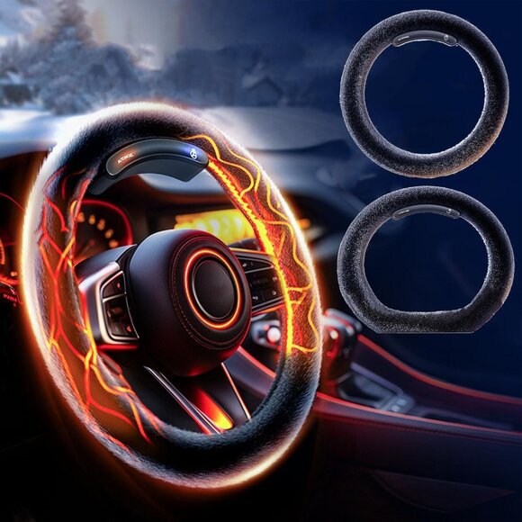 Heated Steering Wheel Wireless Rechargeable Black - Picture 2 of 5